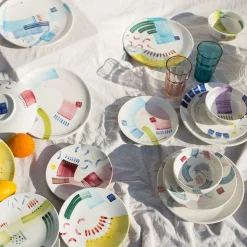 Set di 2 piatti da pranzo e da zuppa Cleopatra