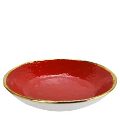 Set di 6 piatti da risotto Preta Oro Rosso 30cm