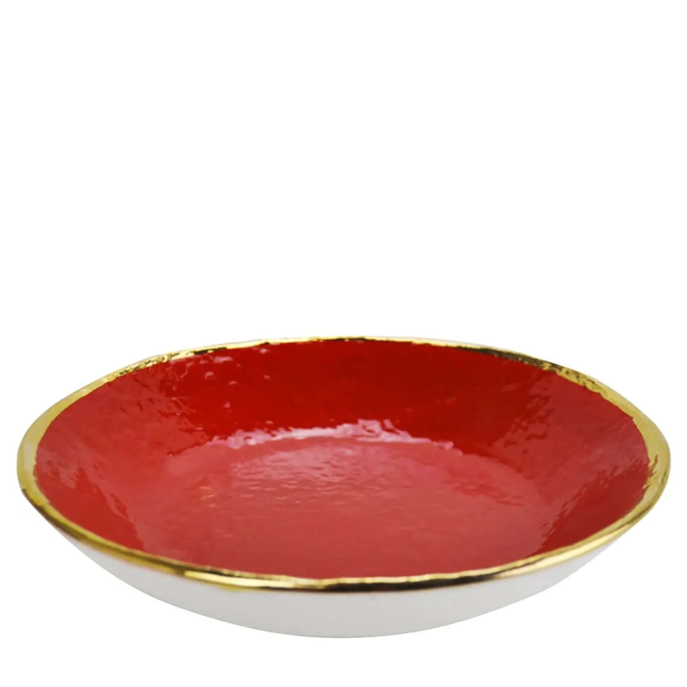 Set di 6 piatti da risotto Preta Oro Rosso 30cm