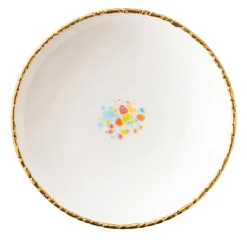 Set di 2 piatti da zuppa bianchi con bordo crepato