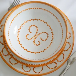 Set di 4 piatti da zuppa in ceramica arancione Luminaria