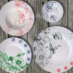 Set di 2 piatti da zuppa Maria Antonietta nero e rosso