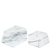 Set di 2 piatti esagonali in marmo bianco di Carrara