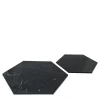 Set di 2 piatti esagonali in marmo nero Marquina