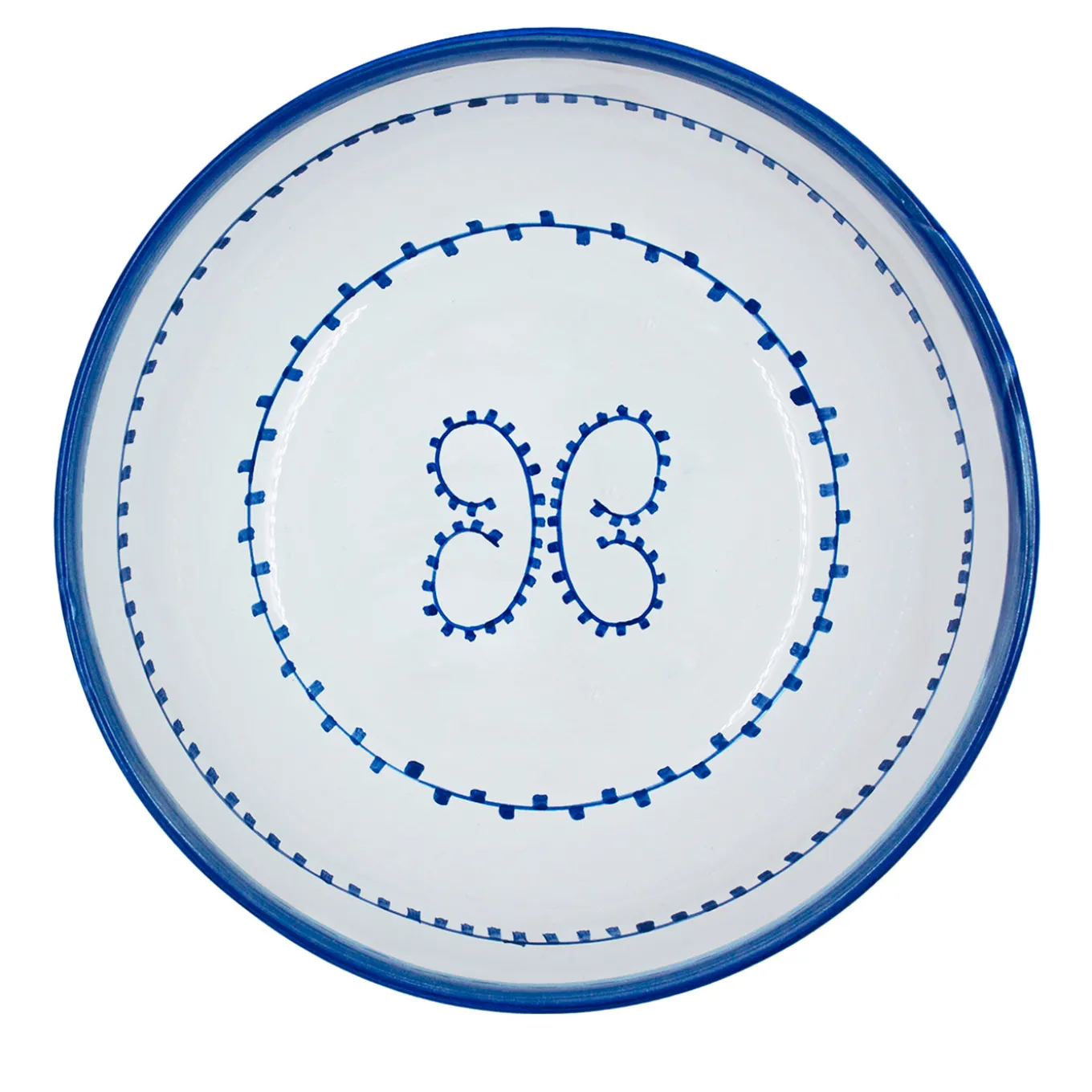 Set di 4 piatti fondi in ceramica blu chiaro Luminaria