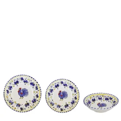 Set di 18 piatti Galletto Blue