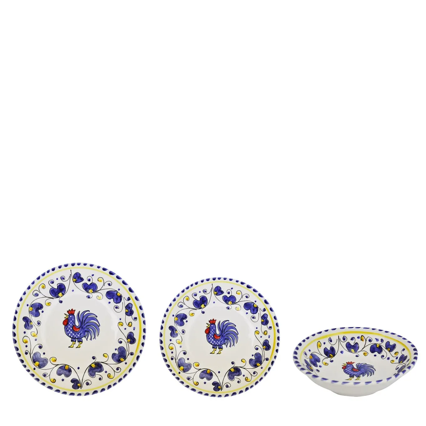 Set di 18 piatti Galletto Blue