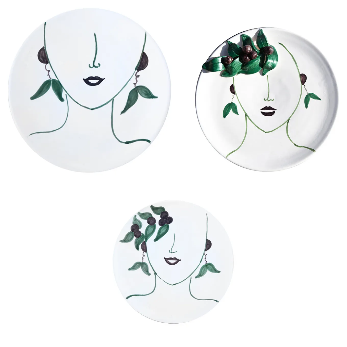 Set di 3 piatti Oliva