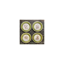 Set di 6 Piatti Piani Scimmie Verdi #2
