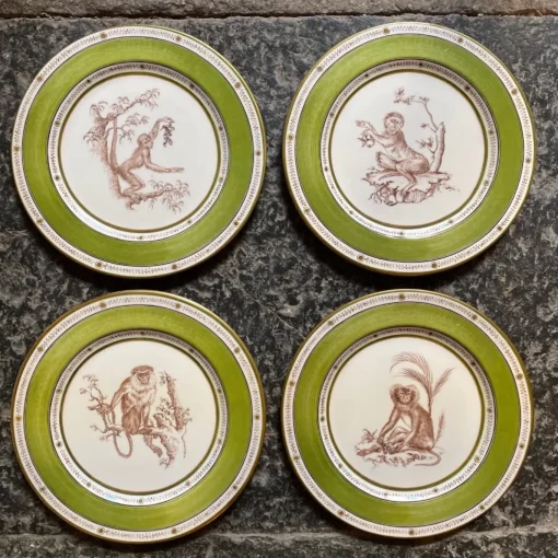 Set di 6 Piatti Piani Scimmie Verdi #1