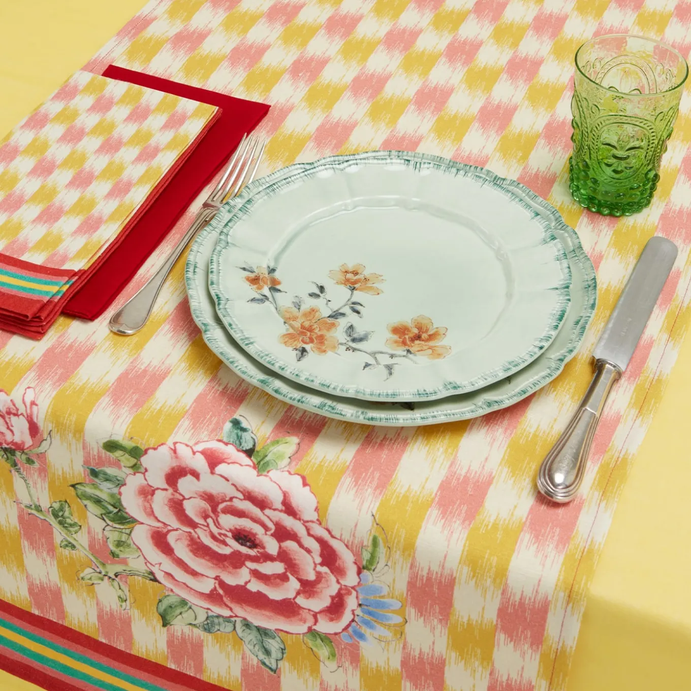 Set di 3 Piatti Piani Veranda Celadon