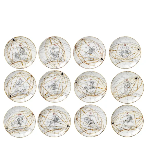 Set di 12 Piatti Piani Zodiaco