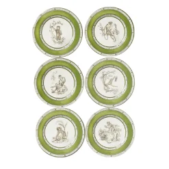 Set di 6 Piattini da Dessert Scimmie Verdi #2