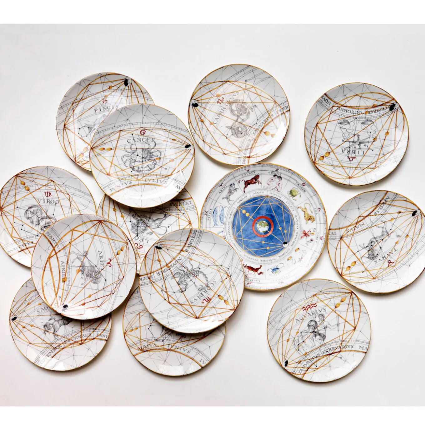 Set di 12 Piattini da Dessert Zodiaco