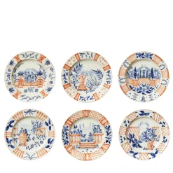 Set di 6 Piattini da Dessert Vedute Italiane