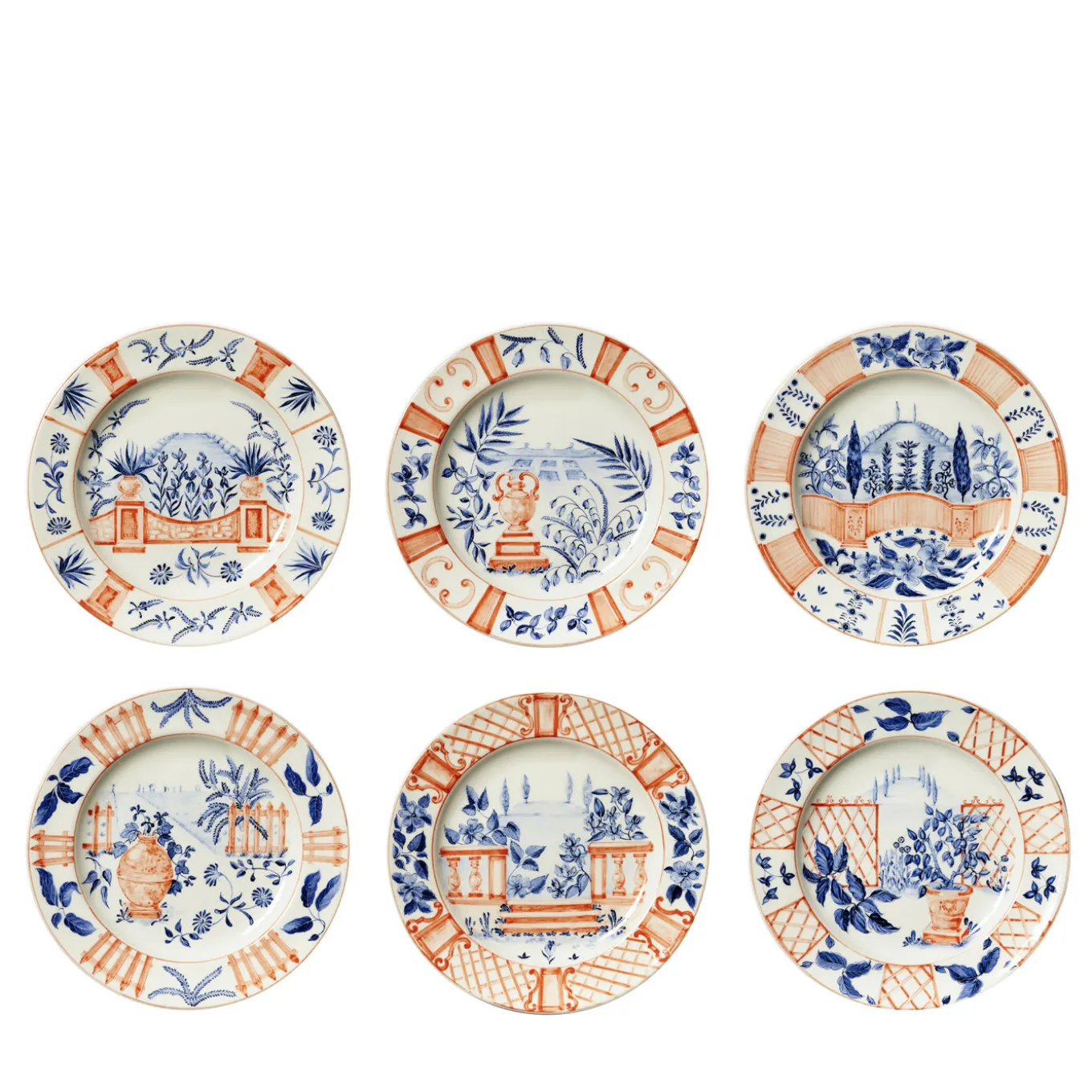 Set di 6 Piattini da Dessert Vedute Italiane
