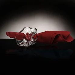 Set di 6 porta tovaglioli in vetro a forma di fiore