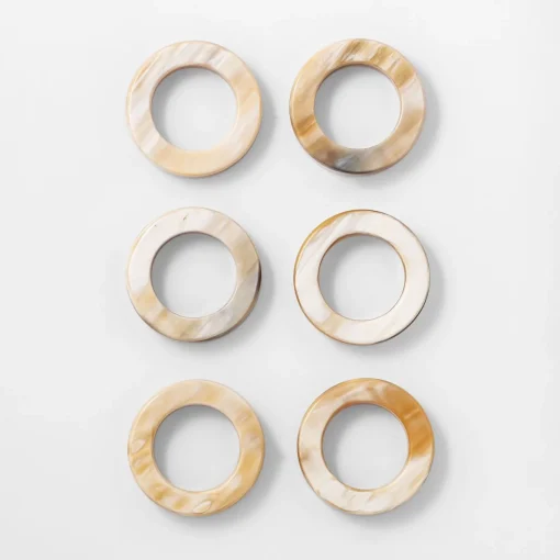 Set di 6 porta tovaglioli bianchi