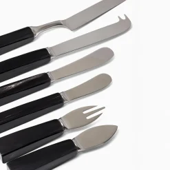 Set di 6 Posate per Formaggi con Manici in Corno