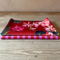 Set di 2 Runner Tropicale e a righe Rosse