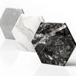 Set di 2 sottobicchieri Convivio in marmo grigio Bardiglio