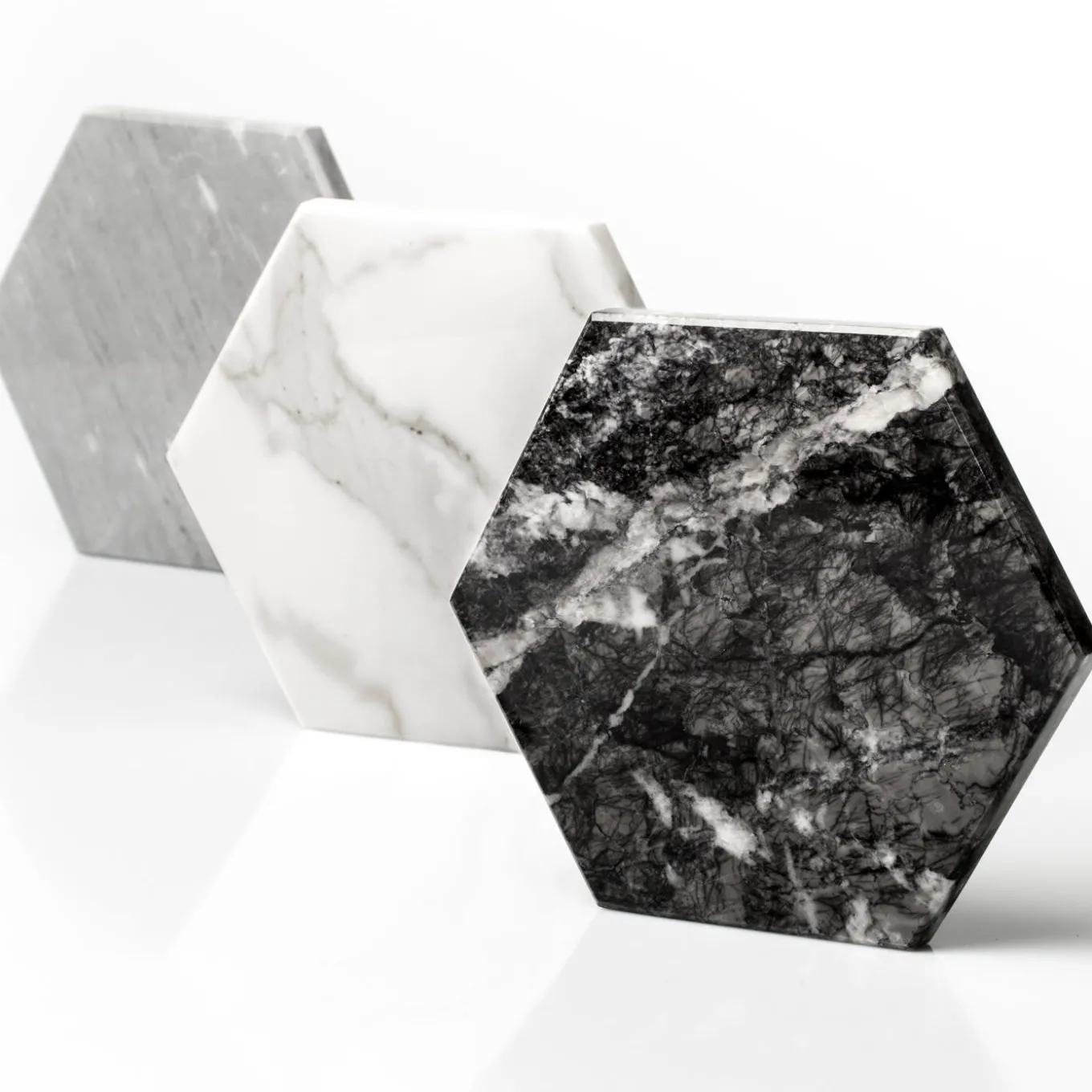 Set di 2 sottobicchieri Convivio in marmo grigio Bardiglio