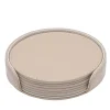 Set di 6 sottobicchieri Dalì Soft Round Capuccino Beige e Luna White