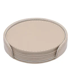 Set di 6 sottobicchieri Dalì Soft Round Capuccino Beige e Luna White