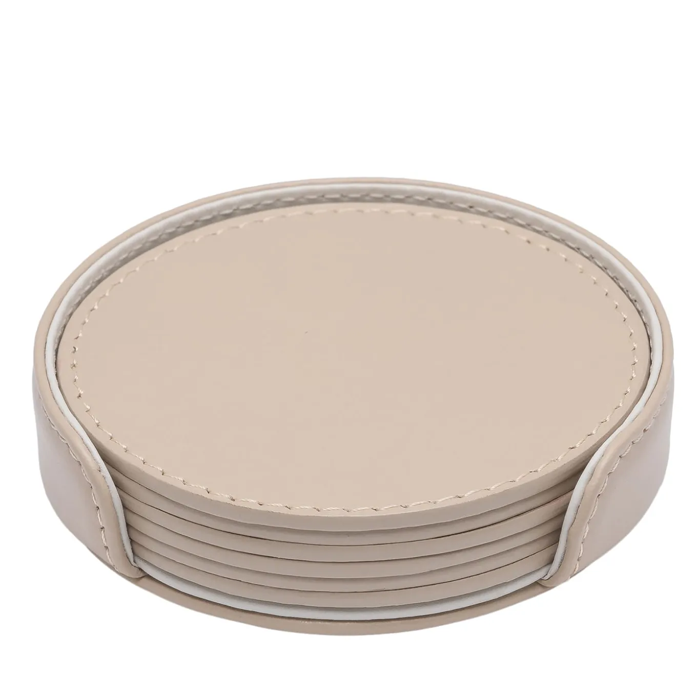 Set di 6 sottobicchieri Dalì Soft Round Capuccino Beige e Luna White