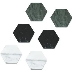 Set di 4 sottobicchieri esagonali in marmo