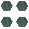 Set di 4 sottobicchieri esagonali in marmo verde