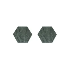 Set di 4 sottobicchieri esagonali in marmo verde