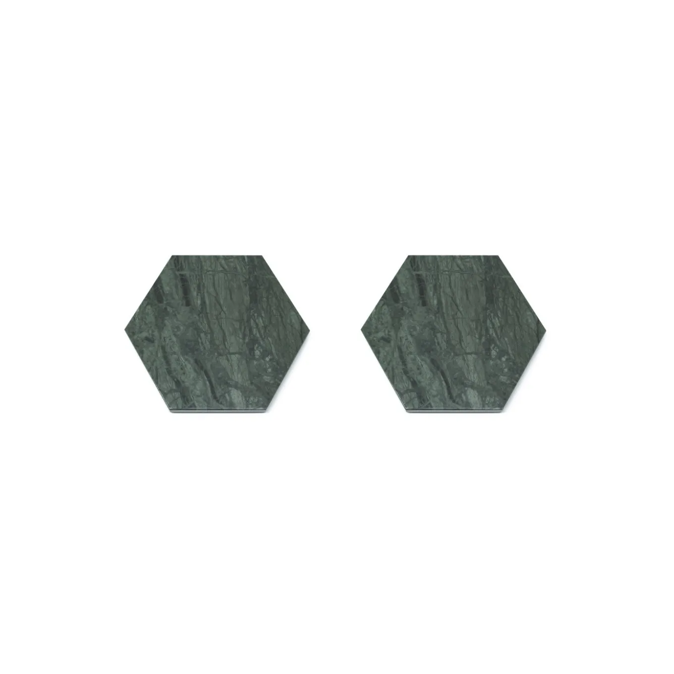 Set di 4 sottobicchieri esagonali in marmo verde