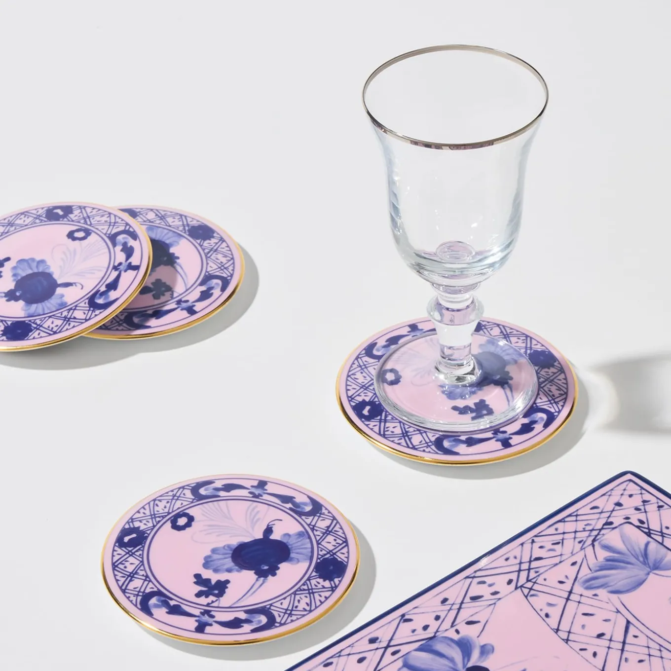 Set di 4 Sottobicchieri Oriente Italiano Azalea