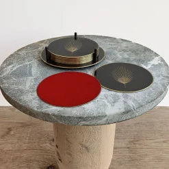 Set di 6 sottobicchieri Phoinix in ottone brunito