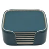 Set di 6 sottobicchieri quadrati Mondrian Amalfi Blue e Luna White