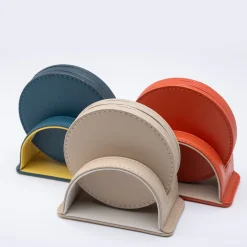 Set di 6 sottobicchieri rotondi Dalì Soft Spritz Arancione e Cappuccino Beige