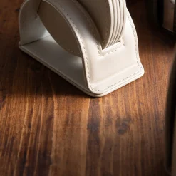 Set di 6 sottobicchieri rotondi Dalì Soft Capuccino Beige e Luna White