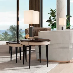 Set di 3 tavoli da pranzo in ebano