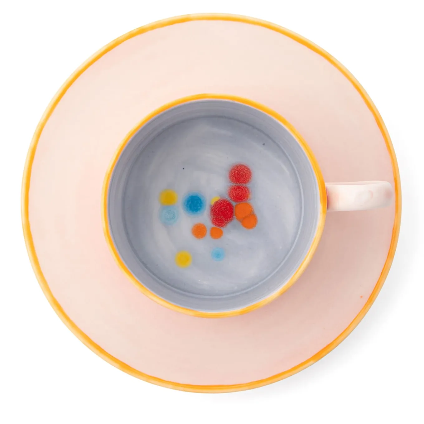 Set di 2 tazze da tè e piattini dritti Murrine grigi