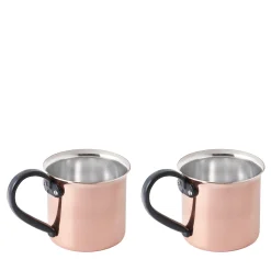 Set di 2 tazze in rame con manici neri