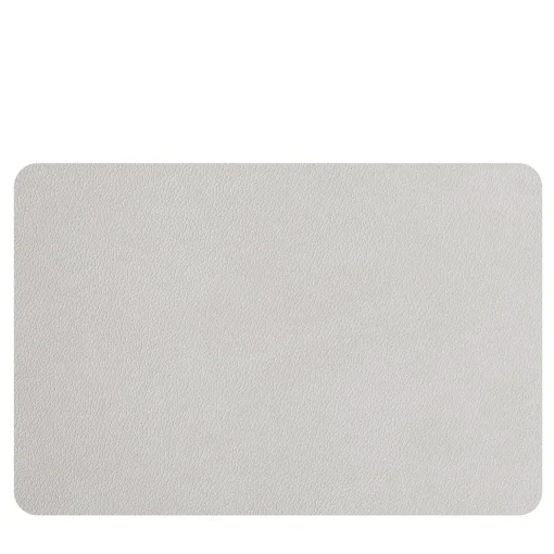 Set di 2 tovagliette bifacciali in pelle rosa cenere e ostrica