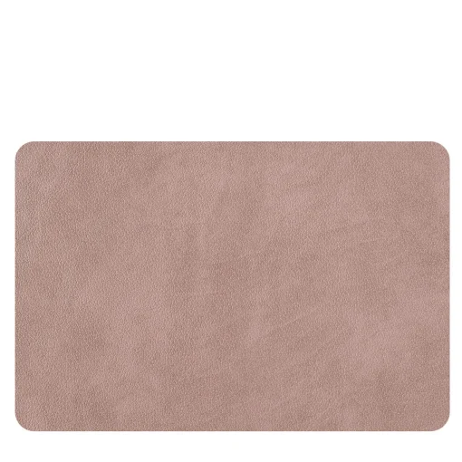 Set di 2 tovagliette bifacciali in pelle rosa cenere e ostrica