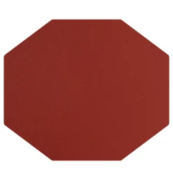 Set di 2 tovagliette bifacciali in pelle cognac e bordeaux #1