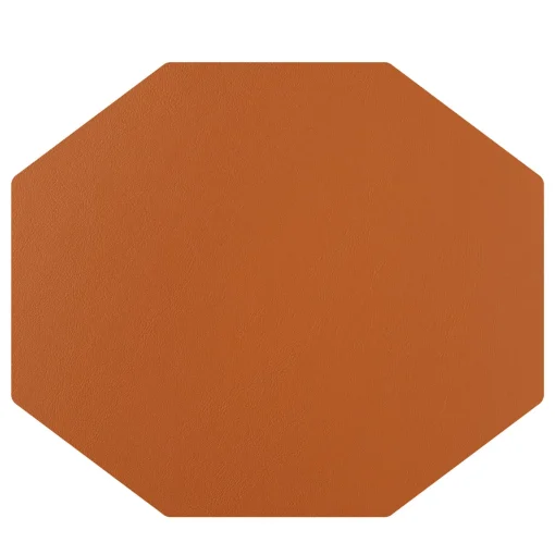 Set di 2 tovagliette bifacciali in pelle cognac e bordeaux #1