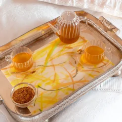 Set di 2 tovagliette e 2 tovaglioli Roman breeze gialli