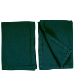 Set di 4 tovagliette in lino verde foresta