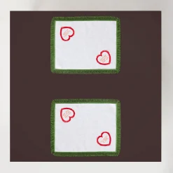 Set di 2 Tovagliette in Lino Quadrifoglio