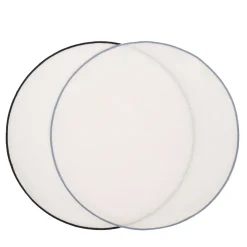 Set di 4 tovagliette rotonde cerate bianche