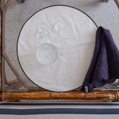 Set di 4 tovagliette rotonde cerate bianche